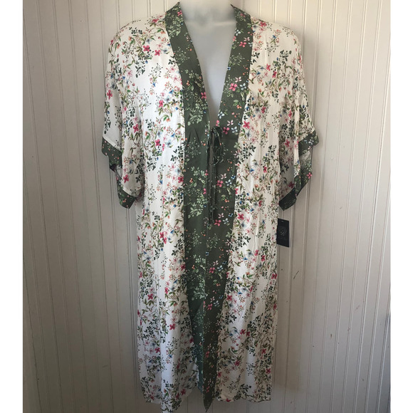 VINCE CAMUTO Retail $162 Picadilly Garden Kimono MIDI Cover Up L - Picture 1 of 7